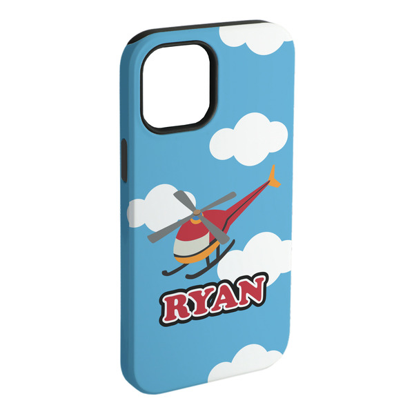Custom Helicopter iPhone Case - Rubber Lined - iPhone 15 Plus (Personalized)