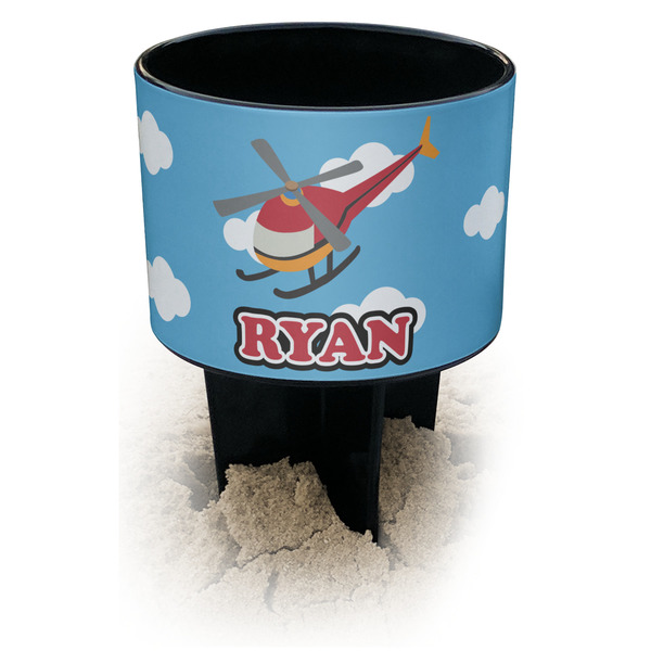 Custom Helicopter Black Beach Spiker Drink Holder (Personalized)