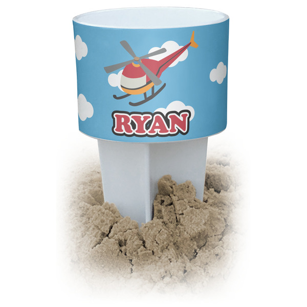 Custom Helicopter White Beach Spiker Drink Holder (Personalized)