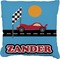 Race Car Faux-Linen Throw Pillow (Personalized)
