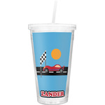 Race Car Double Wall Tumbler with Straw (Personalized)