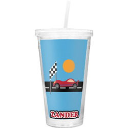 Race Car Double Wall Tumbler with Straw (Personalized)