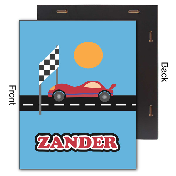 Race Car 11x14 Wood Print - Front & Back View