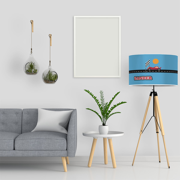 Race Car 12" Drum Lampshade - LIFESTYLE