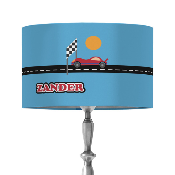 Custom Race Car 12" Drum Lamp Shade - Fabric (Personalized)