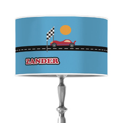 Race Car 12" Drum Lamp Shade - Poly-film (Personalized)