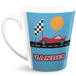 Race Car 12 Oz Latte Mug (Personalized)