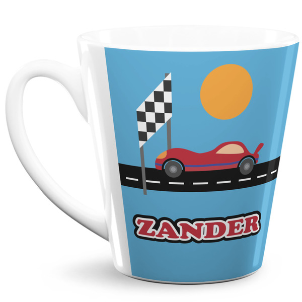 Custom Race Car 12 Oz Latte Mug (Personalized)