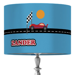 Race Car 16" Drum Lamp Shade - Fabric (Personalized)