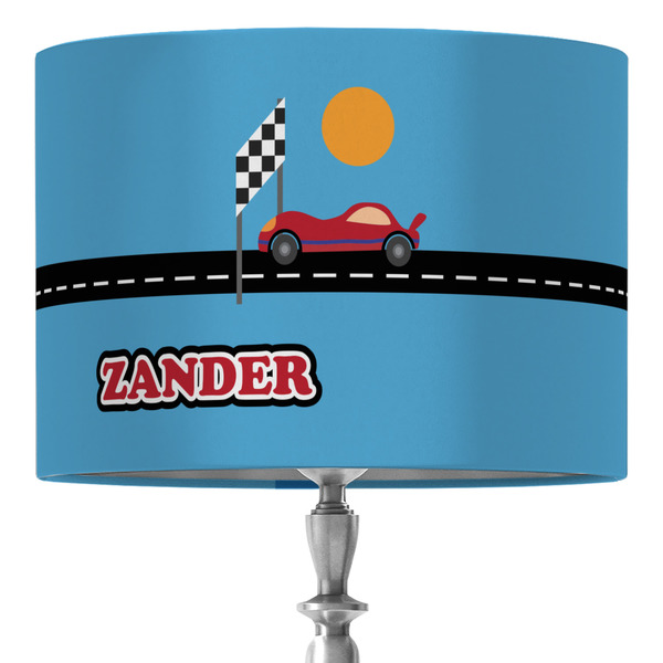 Custom Race Car 16" Drum Lamp Shade - Fabric (Personalized)