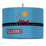 Race Car 16" Drum Pendant Lamp - Fabric (Personalized)