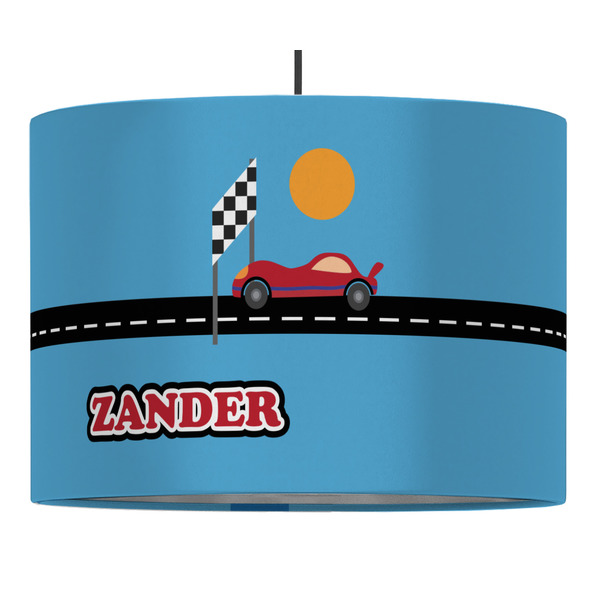 Race Car 16" Drum Lampshade - PENDANT (Fabric)
