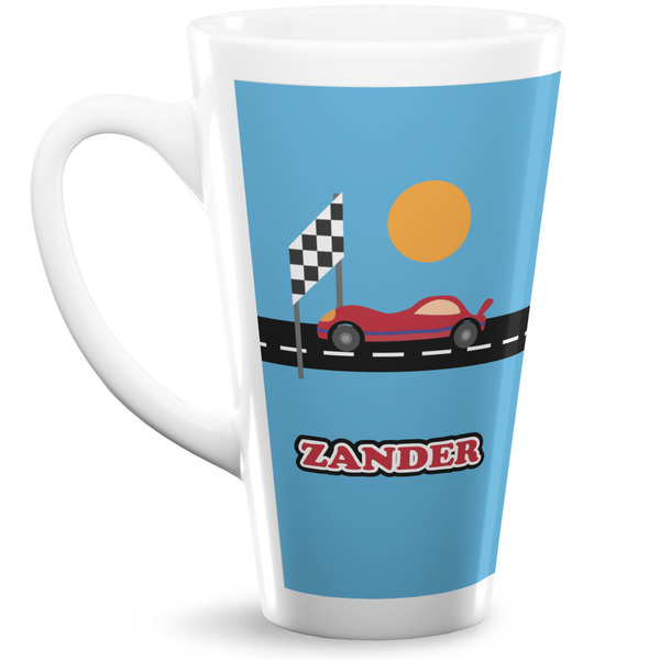 Custom Race Car Latte Mug (Personalized)