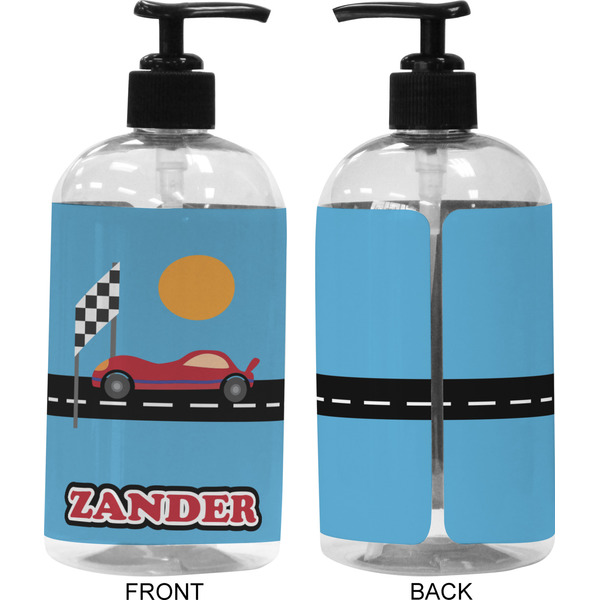Race Car 16 oz Plastic Liquid Dispenser (Approval)