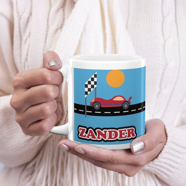 Race Car 20oz Coffee Mug - LIFESTYLE