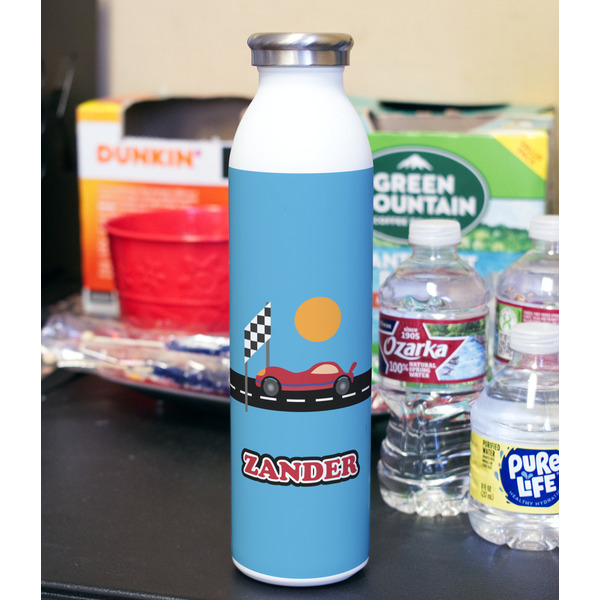 Race Car 20oz Water Bottles - Full Print - In Context