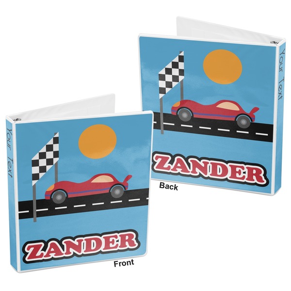 Race Car 3-Ring Binder Front and Back