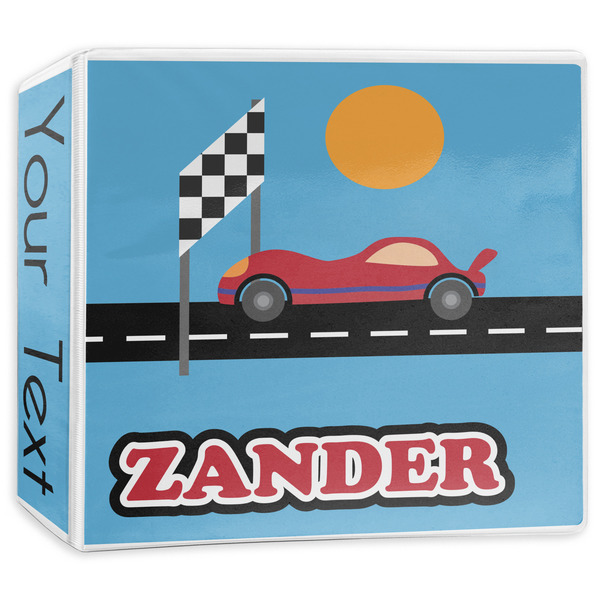 Custom Race Car 3-Ring Binder - 3 inch (Personalized)