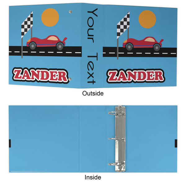 Race Car 3 Ring Binders - Full Wrap - 3" - APPROVAL