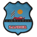 Race Car Iron On Shield Patch C w/ Name or Text