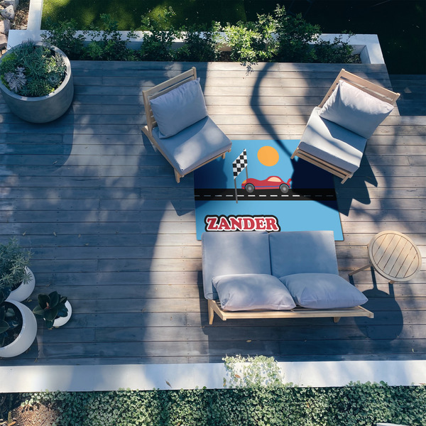 Race Car 4'x6' Patio Rug - In context