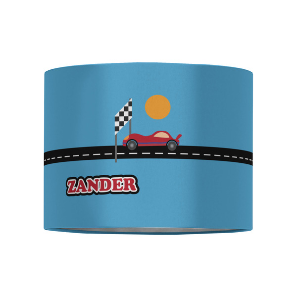 Race Car 8" Drum Lampshade - FRONT (Fabric)