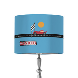 Race Car 8" Drum Lamp Shade - Fabric (Personalized)