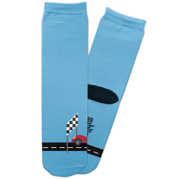 Custom Race Car Adult Crew Socks