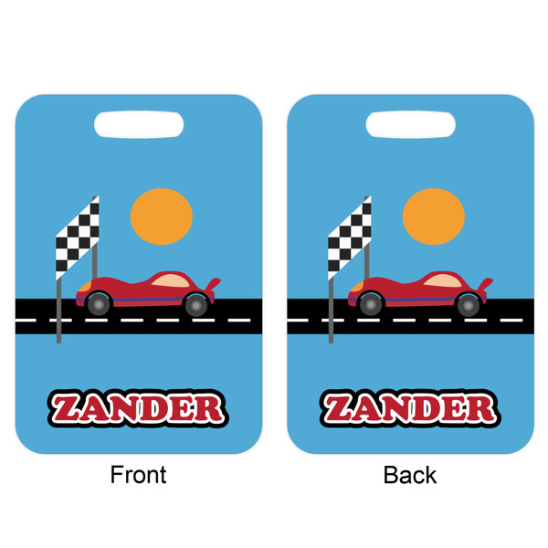 Race Car Aluminum Luggage Tag (Front + Back)