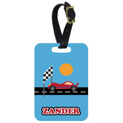 Race Car Metal Luggage Tag w/ Name or Text