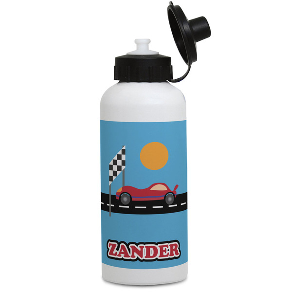 Custom Race Car Water Bottles - Aluminum - 20 oz - White (Personalized)
