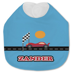 Race Car Jersey Knit Baby Bib w/ Name or Text