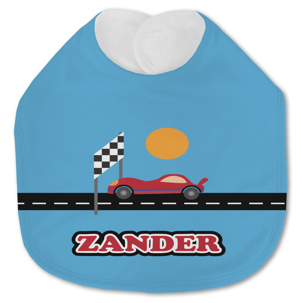 Custom Race Car Jersey Knit Baby Bib w/ Name or Text