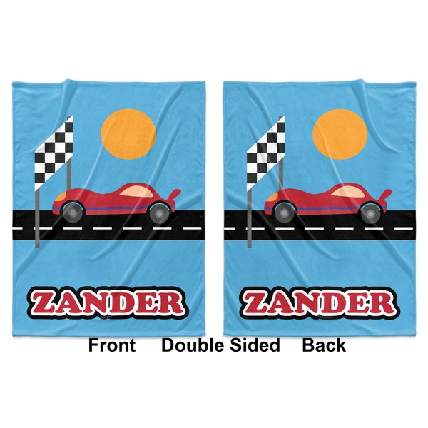 Race Car Baby Blanket (Double Sided - Printed Front and Back)