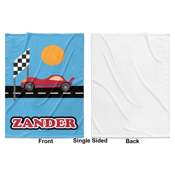Race Car Baby Blanket (Single Side - Printed Front, White Back)