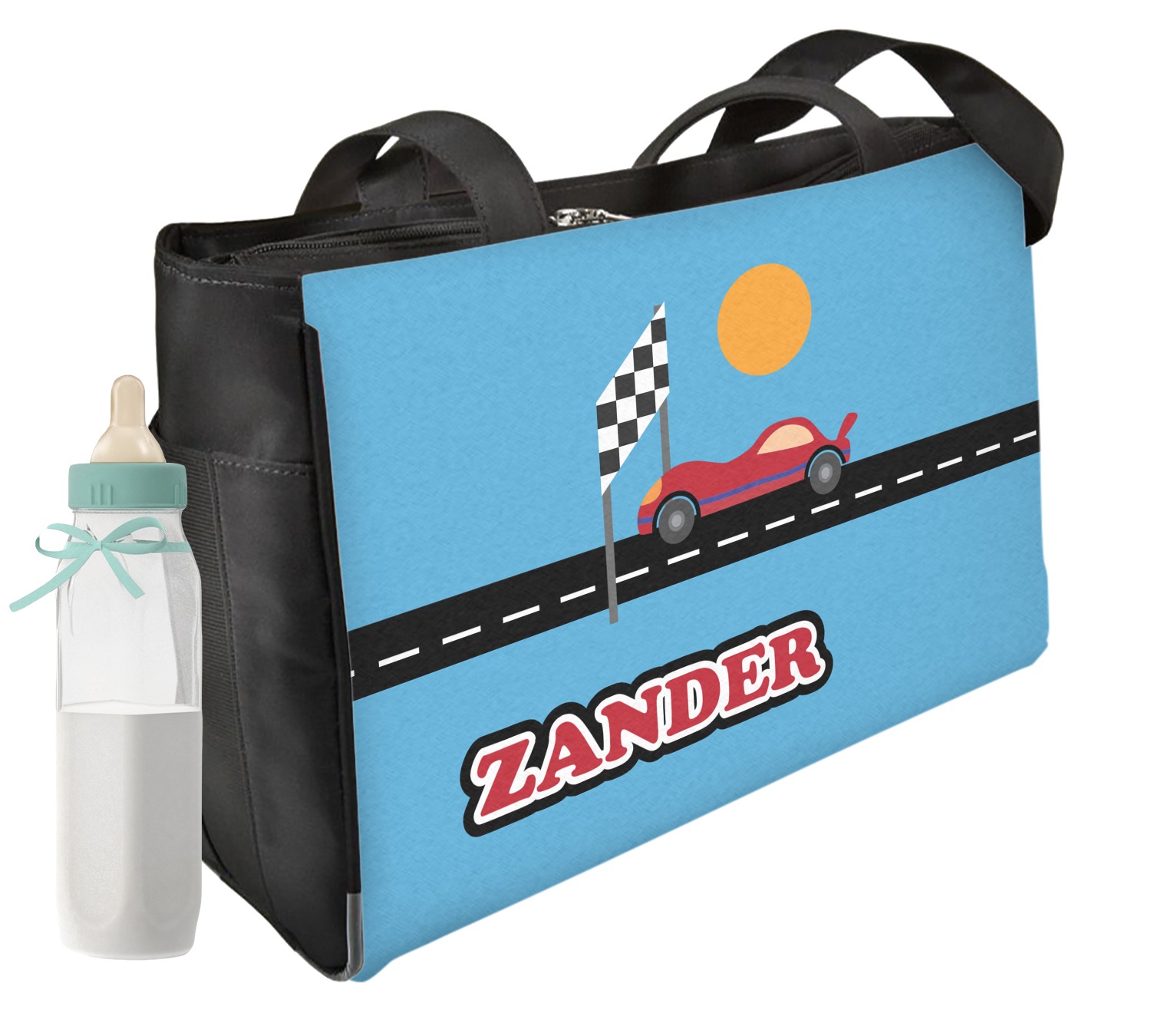 Race Car Diaper Bag Front (Personalized) YouCustomizeIt