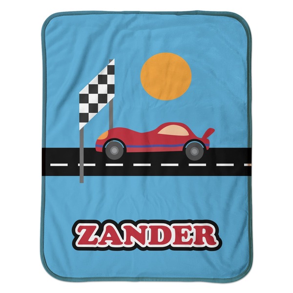 Race Car Baby Sherpa Blanket - Flat