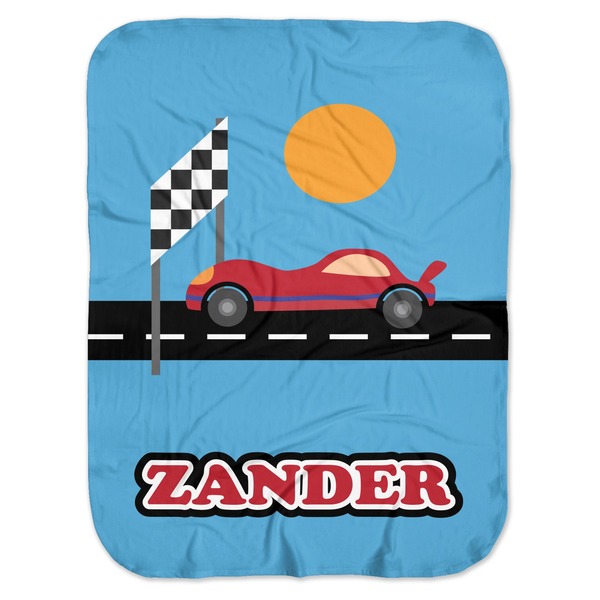 Custom Race Car Baby Swaddling Blanket (Personalized)