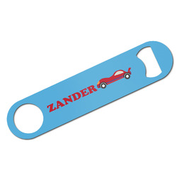 Race Car Bar Bottle Opener - White w/ Name or Text