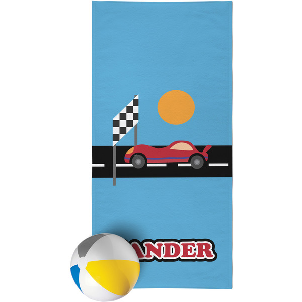 Custom Race Car Beach Towel (Personalized)