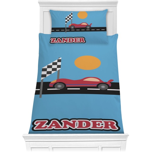 Custom Race Car Comforter Set - Twin (Personalized)