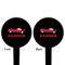 Race Car Black Plastic 4" Food Pick - Round - Double Sided - Front & Back