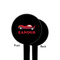 Race Car Black Plastic 4" Food Pick - Round - Single Sided - Front & Back