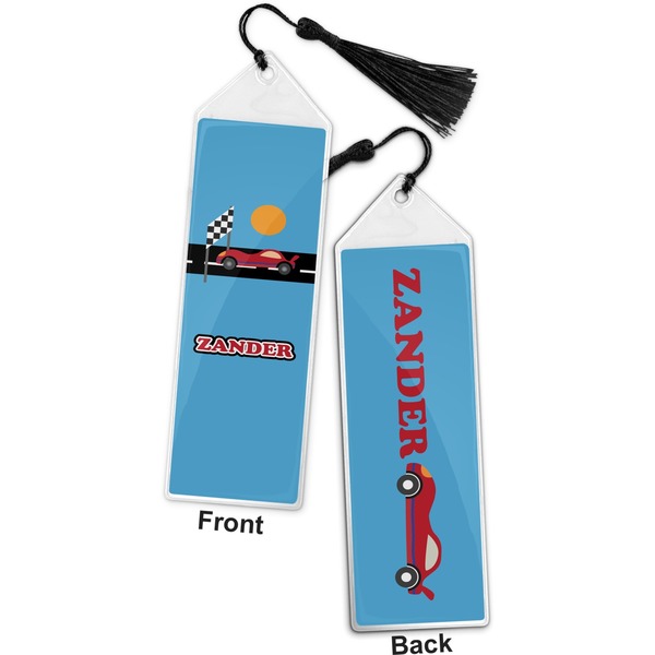 Race Car Bookmark with tassel - Front and Back