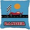 Race Car Burlap Pillow 22"