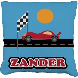 Race Car Faux-Linen Throw Pillow 26" (Personalized)