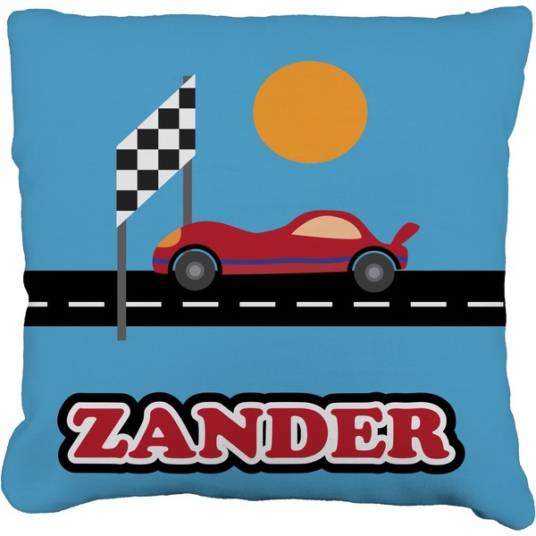 Custom Race Car Faux-Linen Throw Pillow 26" (Personalized)