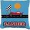 Race Car Burlap Pillow 24"