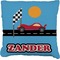 Race Car Faux-Linen Throw Pillow 26" (Personalized)