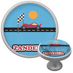 Race Car Cabinet Knob (Silver) (Personalized)